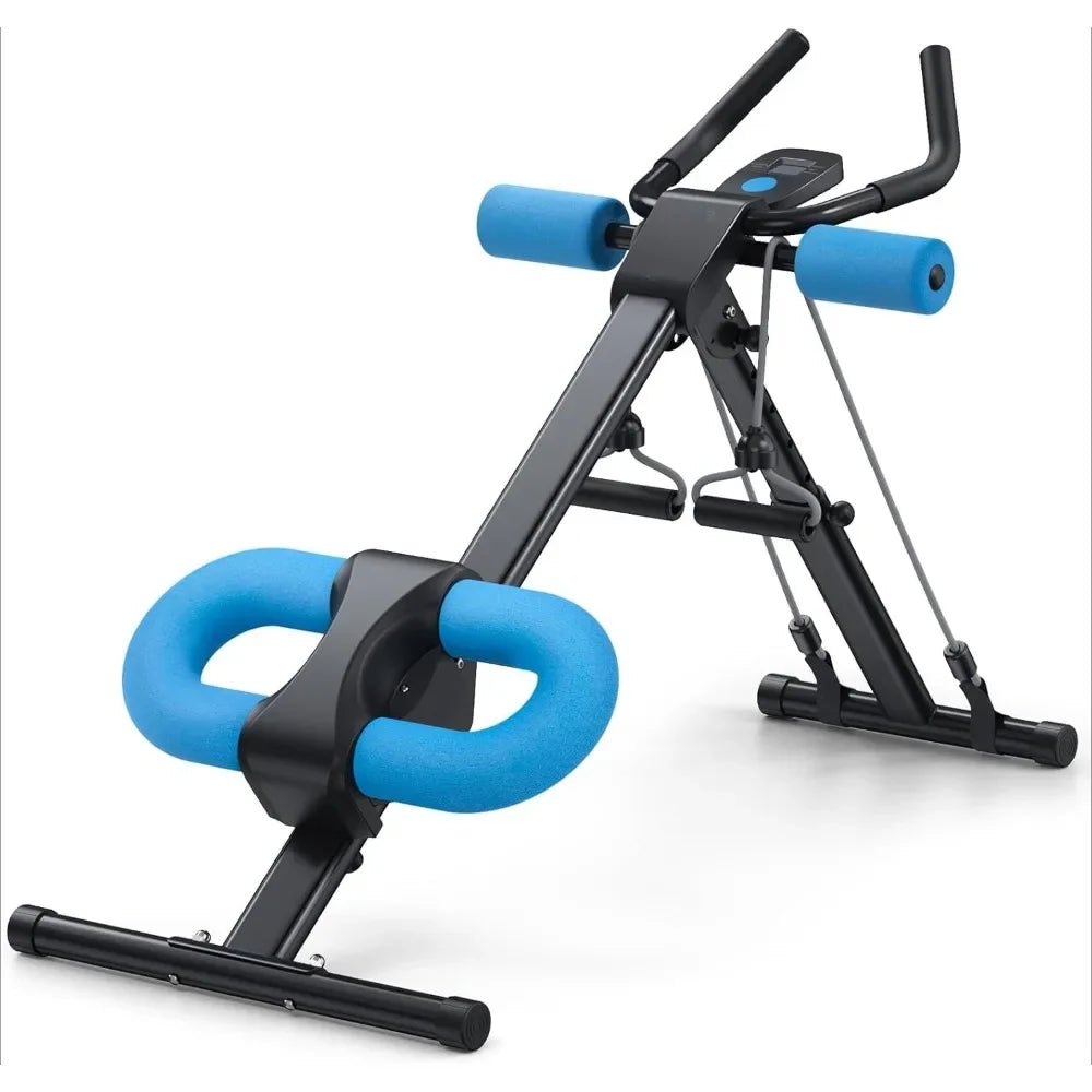 Foldable Ab Trainer Machine - Adjustable Home Gym Equipment w/ Knee Protection, Core Workout Device for Abs & Obliques
