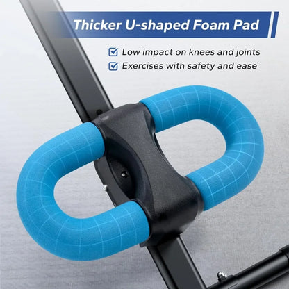 Foldable Ab Trainer Machine - Adjustable Home Gym Equipment w/ Knee Protection, Core Workout Device for Abs & Obliques